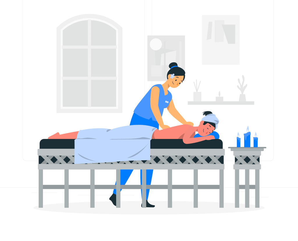 Massoterapeuta atendendo